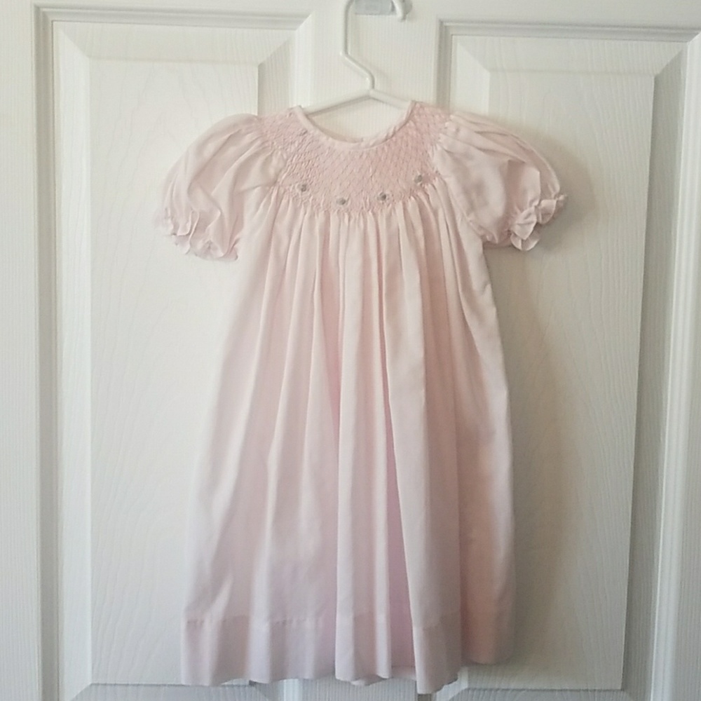 Petit Amie hand-embroidered pink dress 3 month